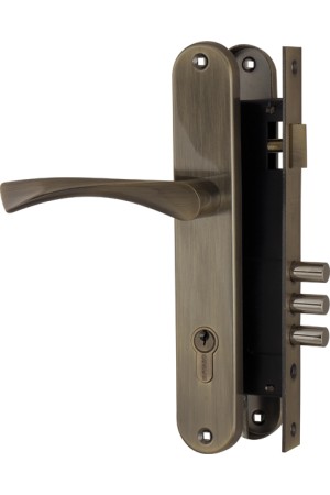 Замок цилиндровый Fuaro (Фуаро) с в комплекте с ручкой LOCKSET.9011 (SET F9011) AB бронза