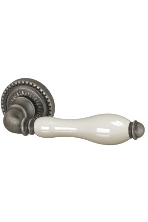 Ручка Armadillo (Армадилло) раздельная R.CL55.Silvia (Silvia CL1) AS/LWP-109 античное серебро/беж.фарфор