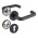 Комплект Fuaro (Фуаро) дверных ручек с накладками под цилиндр FR.DH57.0219 NE (DH-0219 NE) 8x140 мм, BL-24 черный
