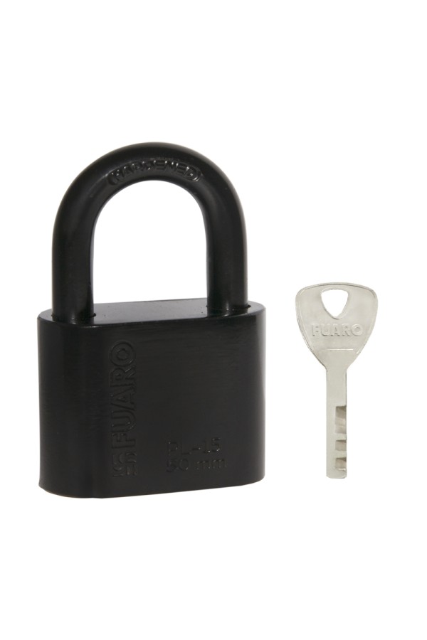 Замок Fuaro (Фуаро) навесной PL-WEATHER-1550 Black 4 fin key ( PL-15-50) диск. /блистер