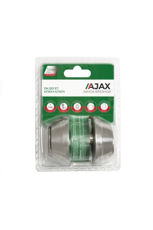 Замок Ajax (Аякс) врезной DK.001 ET SN мат.никель