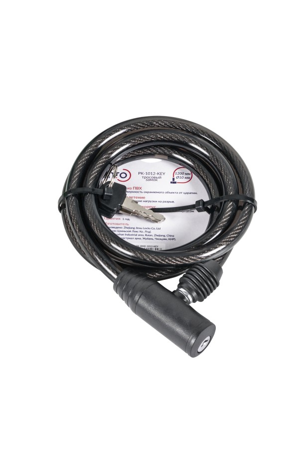 Замок Punto (Пунто) тросовый PK-BIKE-1012-KEY (10х1200) 2key/подвес