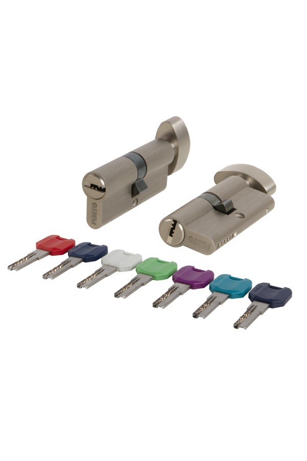 Цилиндровый Punto (Пунто) механизм MaxPro7002Knob90mm(35+10+45) SN никель 7key с вертушкой