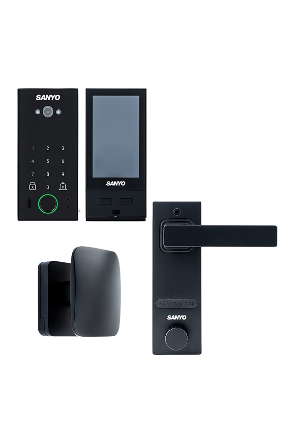Электронный замок Sanyo D600 Usmart Go DM70 с WiFi, с видеодомофоном, черный
