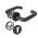 Комплект Fuaro (Фуаро) дверных ручек с накладками под цилиндр FR.DH57.0219 NE (DH-0219 NE) 9x140 мм, BL-24 черный