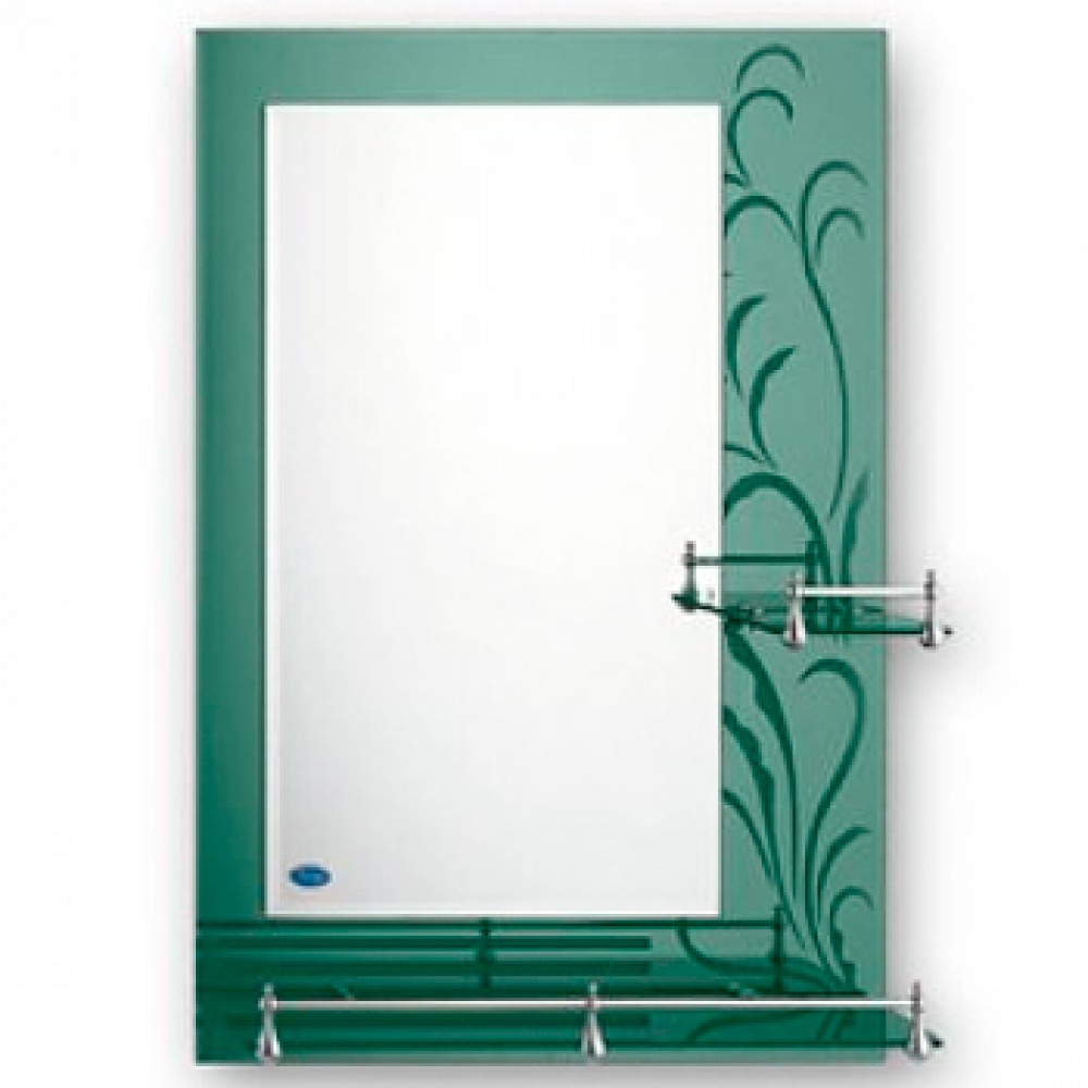 Зеркало с полочками FRAP F636 (500х700) зелёное