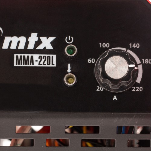Аппарат инверторный дуговой сварки MMA-220L, 220 А, ПВ60%, диаметр электрода 1.6-5.0 мм MTX
