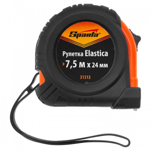 Рулетка Elastica, 7, 5 м х 24 мм, обрезиненный корпус Sparta