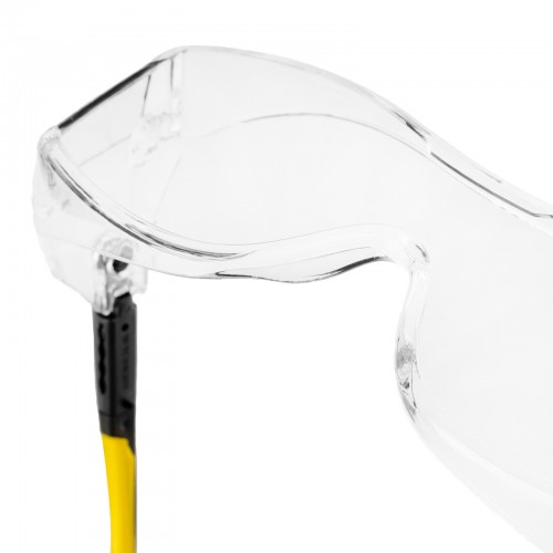Очки защитные открытые, поликарбонатные, увеличенная прозрачная линза,   регулируемые дужки Denzel