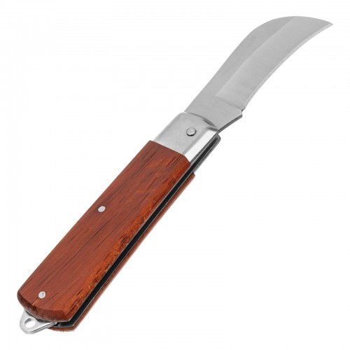 Нож складной, 200 мм, загнутое лезвие, деревянная ручка Sparta