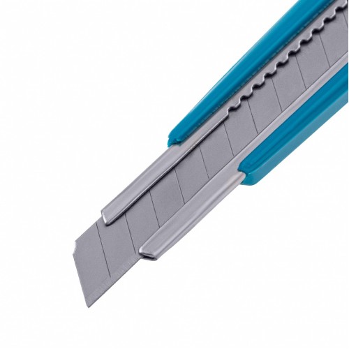 Нож, 145 мм, корпус ABS пластик, выдвижное сегментное лезвие 9 мм (SK-5), металлическая направляющая