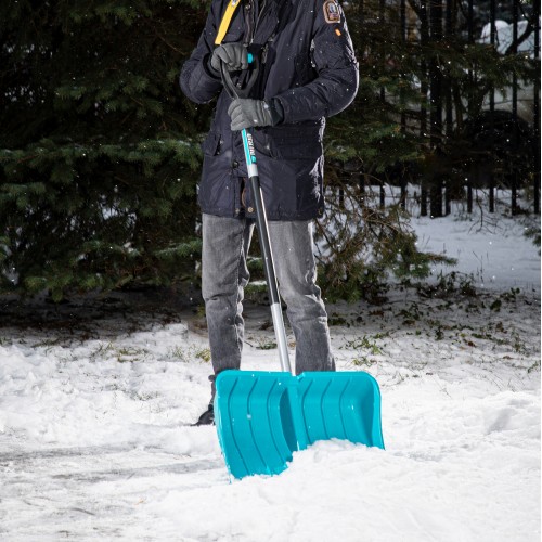 Лопата для уборки снега пластиковая Luxe, 540 х 375 х 1520 мм, стальной черенок, Palisad