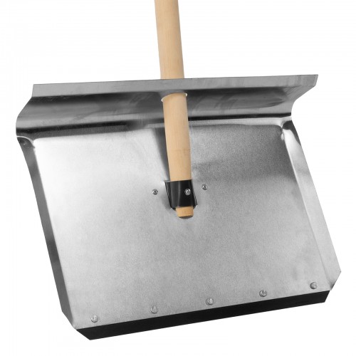 Лопата для уборки снега тротуарная, алюминиевая, 500х400х1420мм, деревянный черенок, Россия Сибртех