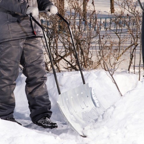 Движок для уборки снега оцинкованный, 750х420х1120 мм, усиленный, стальная рукоятка, Россия, Сибртех