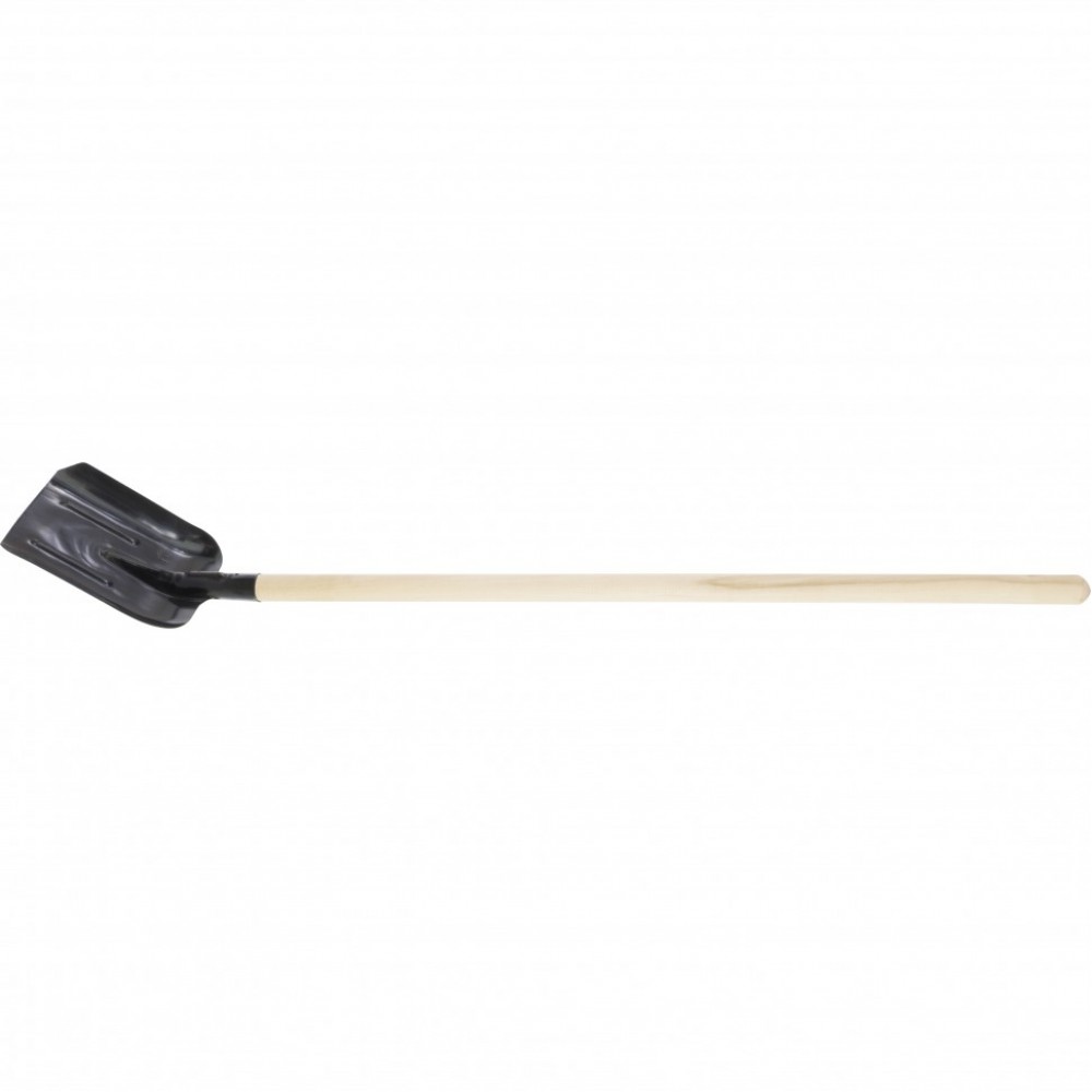 Лопата совковая, 230х280х1400 мм, ребра жесткости, деревянный черенок, Россия