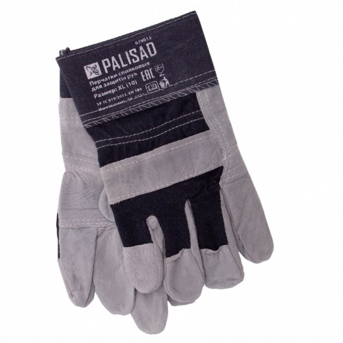 Перчатки спилковые комбинированные, размер XL, Palisad