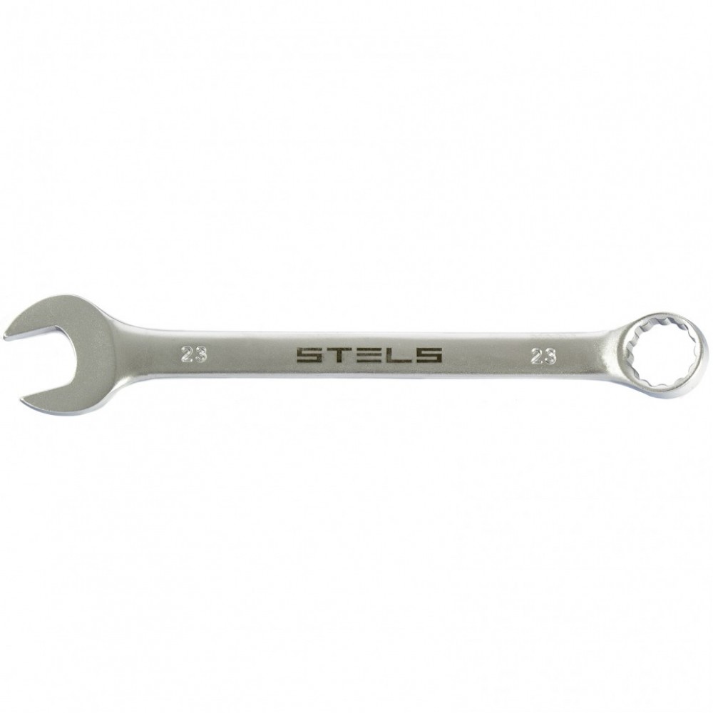 Ключ комбинированный, 23 мм, CrV, матовый хром Stels
