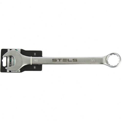 Ключ комбинированный, 30 мм, CrV, матовый хром Stels