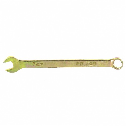 Ключ комбинированный, 7 мм, желтый цинк Сибртех