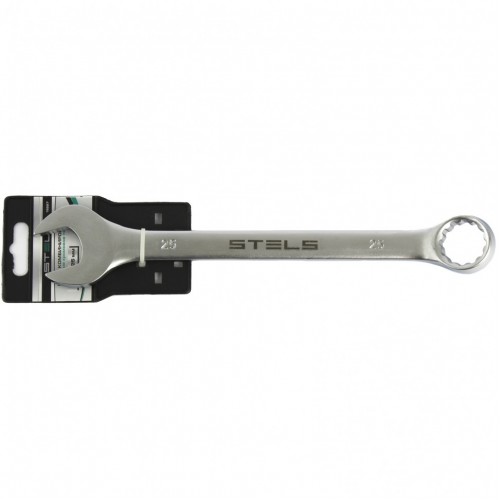 Ключ комбинированный, 25 мм, CrV, матовый хром Stels