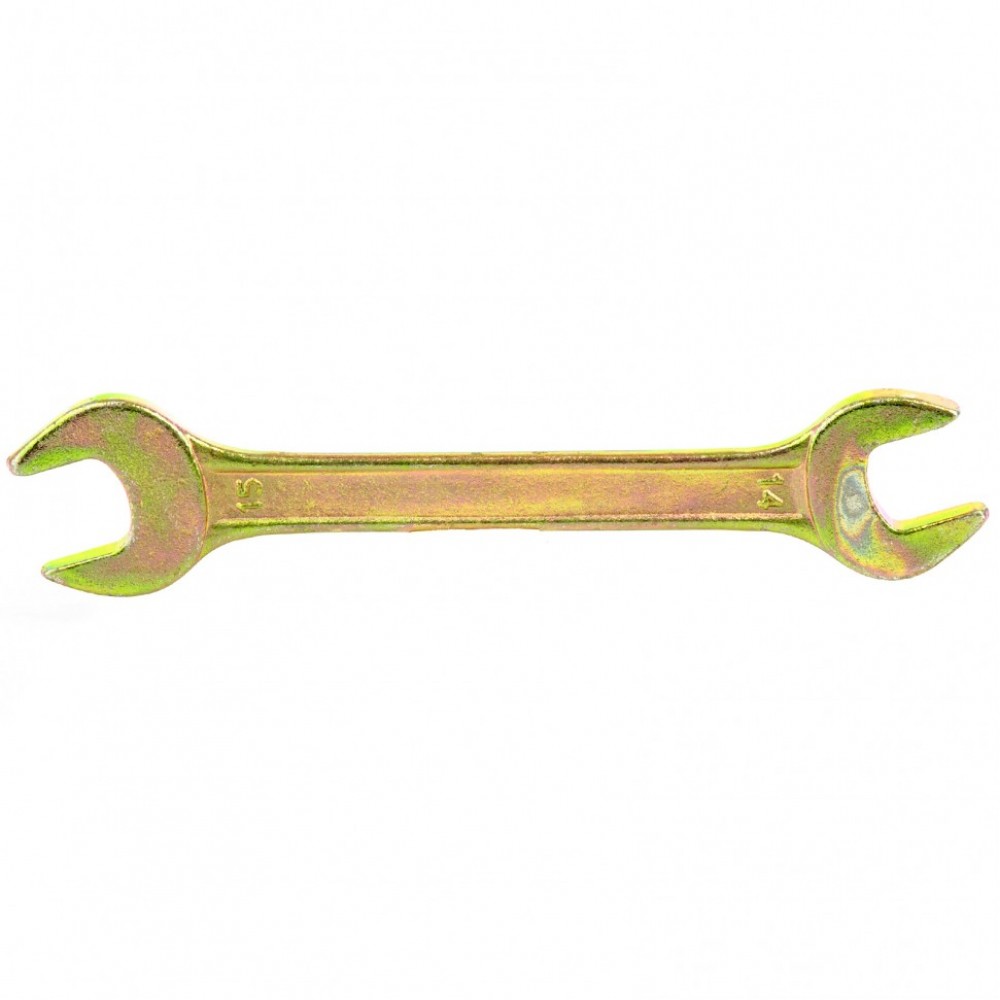 Ключ рожковый, 14 х 15 мм, желтый цинк Сибртех