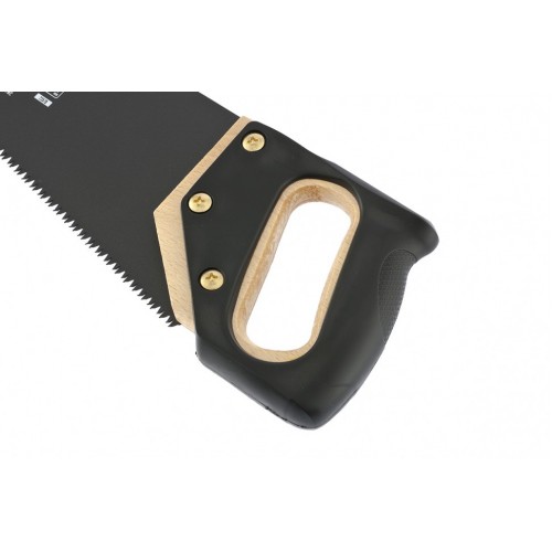Ножовка по дереву, 550 мм, 7-8 TPI, зуб-3D, каленный зуб, тефлоновое покрытие, деревянная рукоятка M