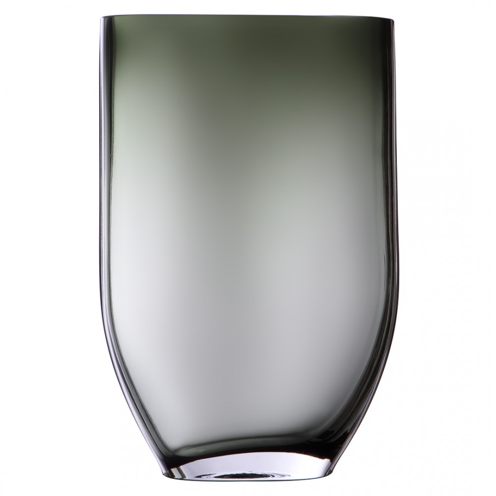 Декоративная ваза из дымчатого стекла, Д163 Ш75 В260, серый