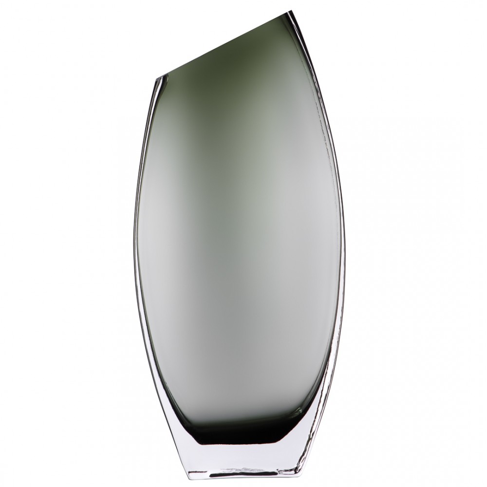 Декоративная ваза из дымчатого стекла, Д134 Ш60 В300, серый