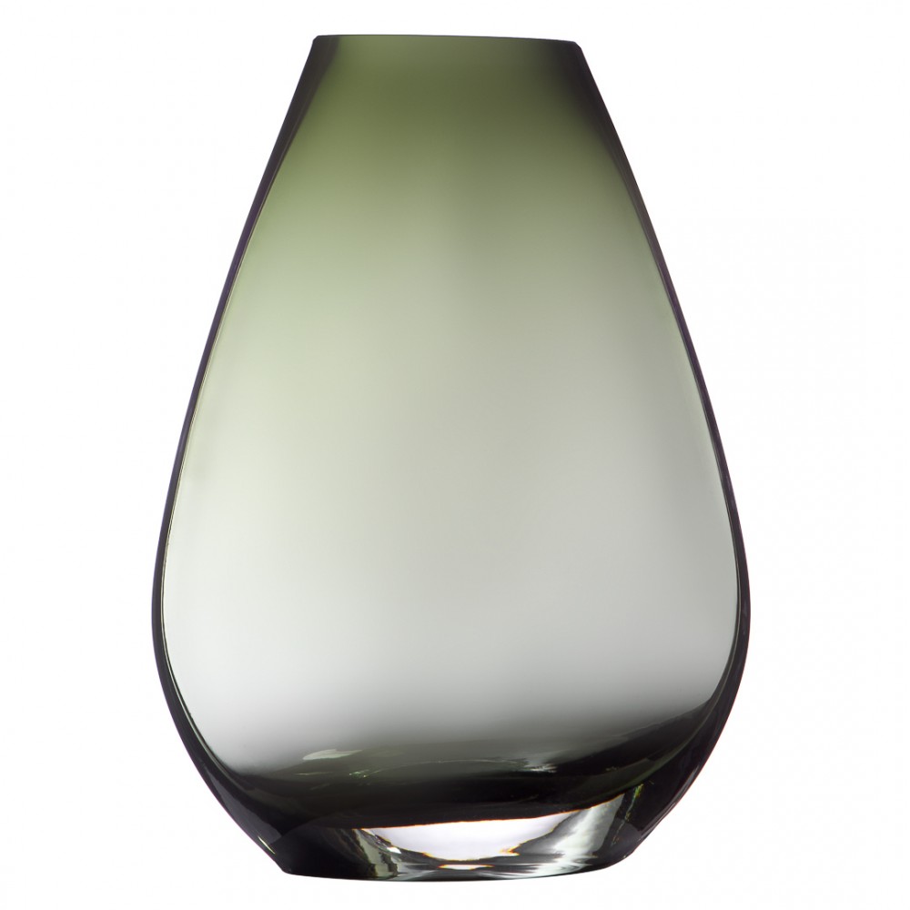 Декоративная ваза из дымчатого стекла, Д140 Ш90 В200, серый