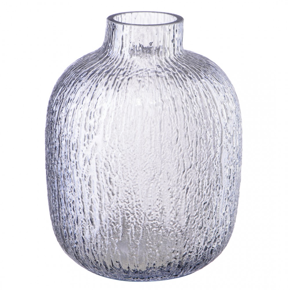 Декоративная ваза из цветного стекла, Д170 Ш170 В230, голубой