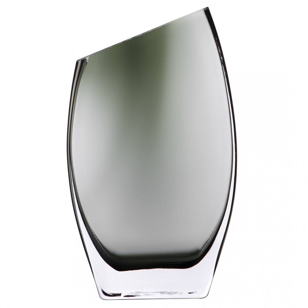 Декоративная ваза из дымчатого стекла, Д110 Ш60 В200, серый