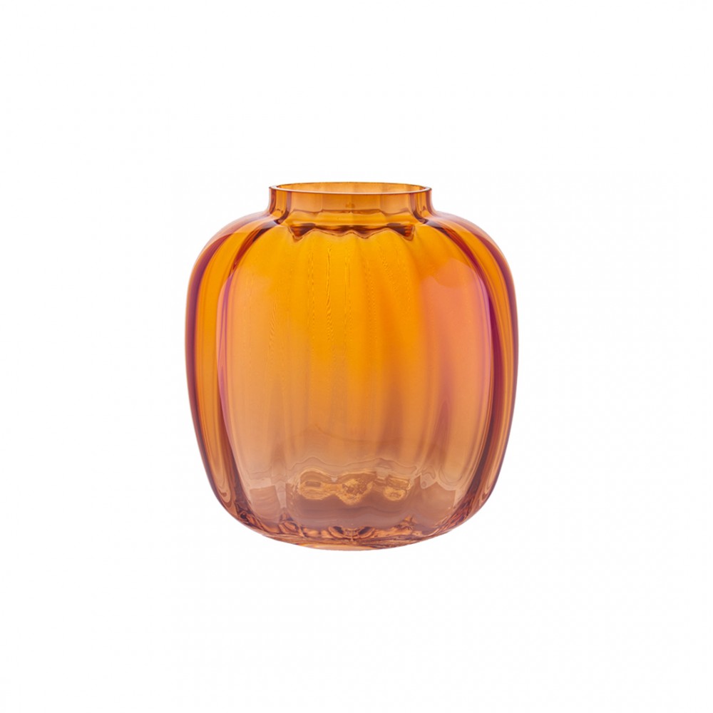 Декоративная ваза из цветного стекла, Д150 Ш150 В150, гранатовый