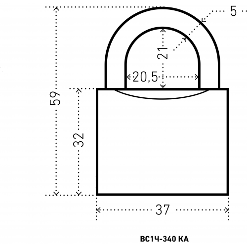 АЛЛЮР ВС1Ч-340 KA с одной секретностью d5мм полимер Замок навесной (96, 6!!!)