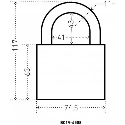 АЛЛЮР ВС1Ч-4508 d11мм 5 кл Замок навесной (24, 6!!!)