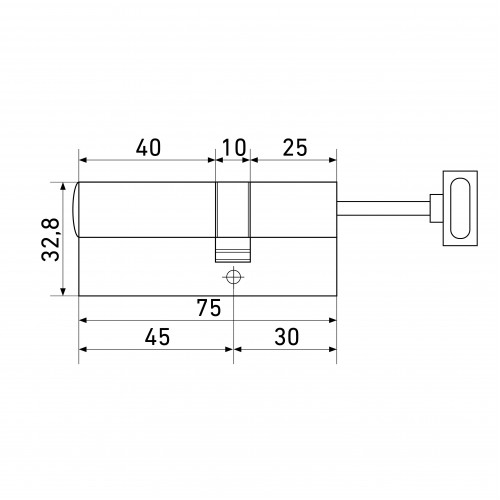 Стандарт MAX 75 S (45x30S) SN 5кл перф.ключ/шток Цилиндровый механизм(80, 10)
