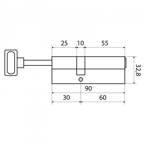 Стандарт MAX 90 S (60x30S) SN 5кл перф.ключ/шток Цилиндровый механизм(80, 10)