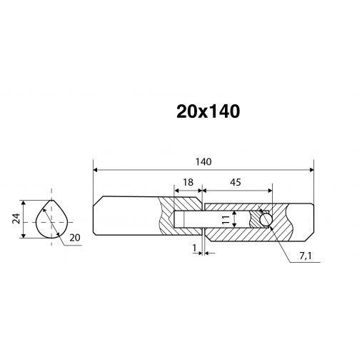 БУЛАТ 20х140 капл. с запрес. шариком шарнир-петля под сварку (36)