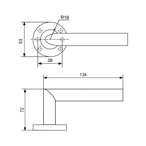 СТАНДАРТ 0201 SS (35-70) INOX нержавеющая сталь Комплект ручек (40)