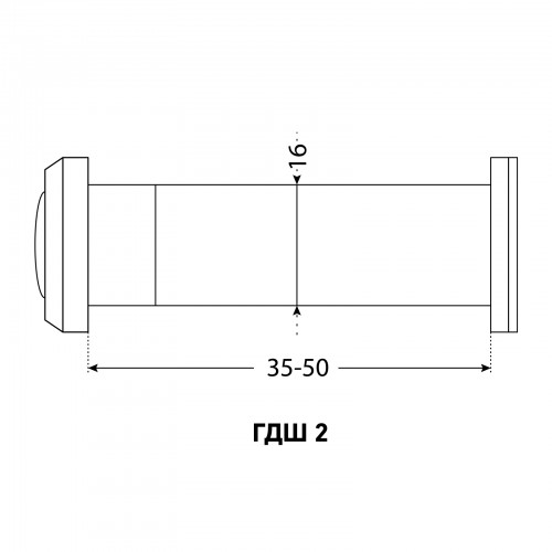 АЛЛЮР ГДШ-2 БШт 35-50мм d=16мм золото Глазок дверной  (300, 12)