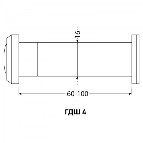 АЛЛЮР ГДШ-4 БШт 60-100мм d=16мм черный Глазок дверной  (300, 12)