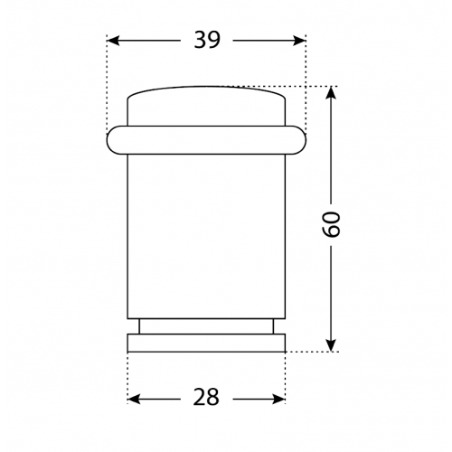СТАНДАРТ 588А-1 BN черный ЕВРОПАКЕТ ограничитель дверной цилиндр (320,40) (160,40)