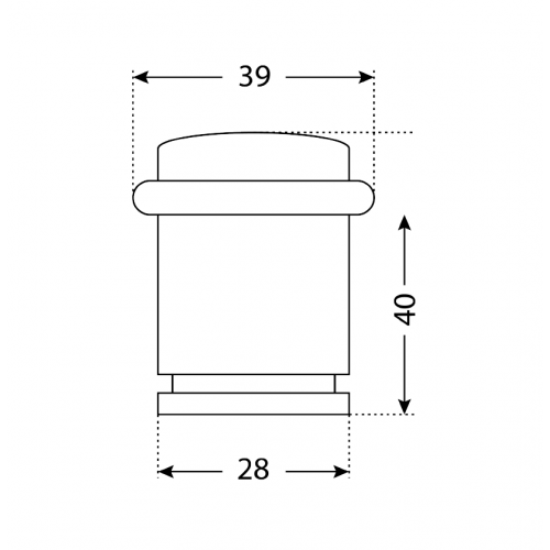 СТАНДАРТ 588А-2 SN мат. никель ЕВРОПАКЕТ ограничитель дверной цилиндр (200,50)