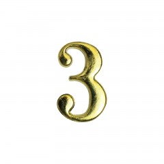 Цифра дверная АЛЛЮР "3" на клеевой основе  золото (600,20)
