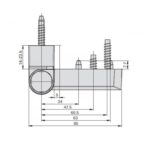 ЛДМ DH-R-23.2 (01)  (Ral 9016) петля до 80 кг белая для пластик. дверей (30)