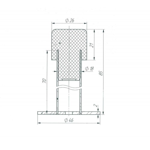 Зенит упор дверной УД-02 INOX (100,10)