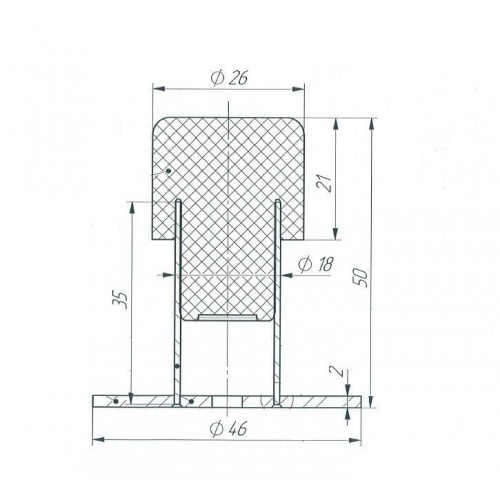 Зенит упор дверной УД-01 INOX (150,10)