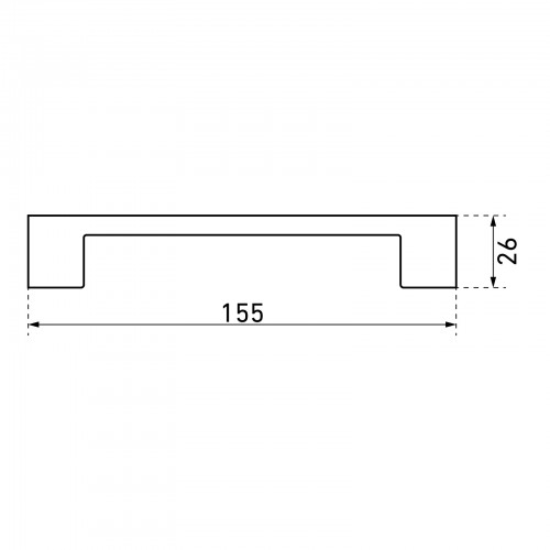 StahlBuro A302-128 2шт., BL матовый черный. Ручка-скоба мебельная (15, 150)