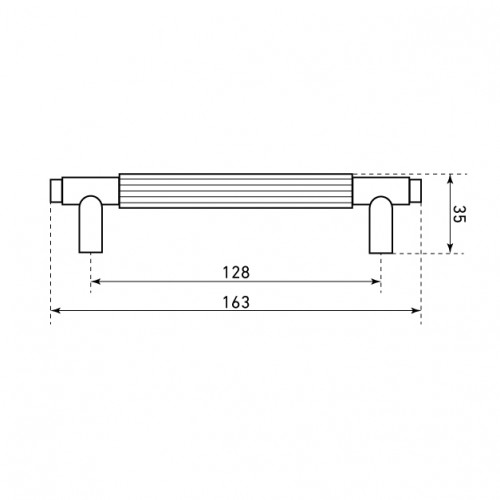 StahlBuro AP2309-128 2шт., W матовый белый хром. Ручка-скоба мебельная (15, 150)