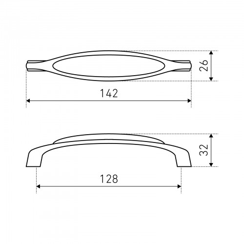 StahlBuro C0003-128 2шт., AB старая бронза. Ручка-скоба мебельная (10, 100)