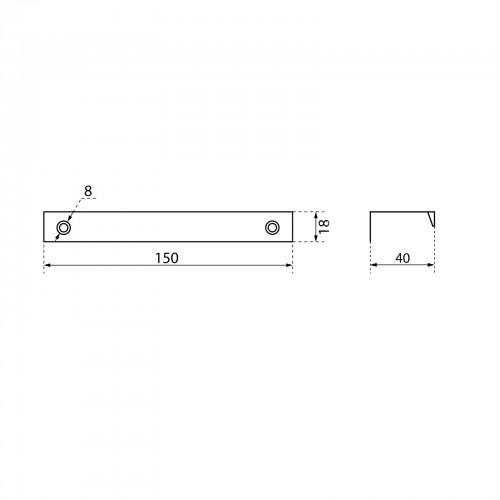 StahlBuro A306-128 2шт., BL матовый черный. Ручка-профиль мебельная (10, 100)